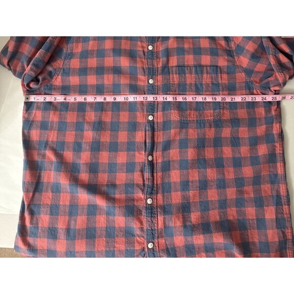 American Eagle Super Soft Blue Coral Check Long Sleeve Shirt Men's Size XXL - Picture 12 of 14